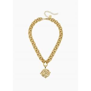 NEW SUSAN SHAW women's handcast horse head itaglio necklace in gold